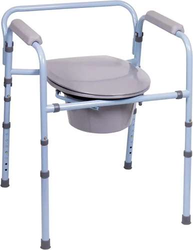 Carex Cómoda plegable 3 en 1 y asiento de inodoro elevado, inodoro portátil soporta hasta 300 libras, cómoda para personas mayores, silla de baño