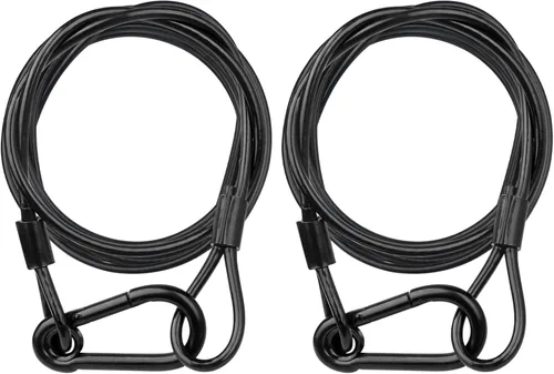 Miniatura 11 de Paquete de 4 cables de seguridad colgantes de cadena negra con abrazaderas de gancho para luces, cordón de acero inoxidable, cadenas de seguridad