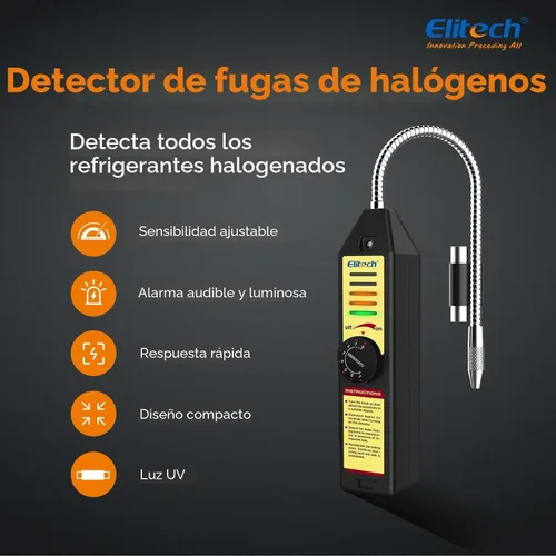 Miniatura 2 de Elitech Detector de fugas de Freón y gases halógenos, refrigerante, detector de fugas de gas HVAC, AC Sniffer R22 R410A R134A 1234YF, WJL-6000S