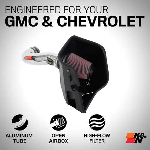 Miniatura 2 de K&N - sistema de admisión de aire frío: Alto rendimiento; aumenta los caballos de fuerza: Compatible con Chevrolet Silverado 1500 2019-2020; GMC