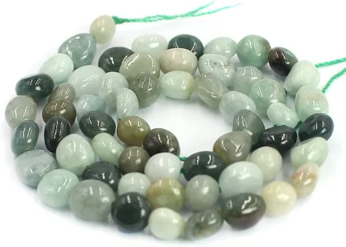 Joyería artesanal natural de 0.236 x 0.315 in, forma libre, pepita, Birmania, una jadeíta, jade, piedras preciosas espaciadoras, cuentas sueltas