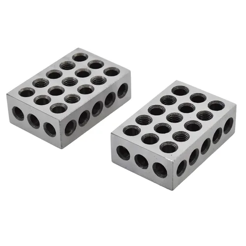 Miniatura 2 de 1 par de 1-2-3 bloques emparejados par con 23 agujeros de precisión Machinist Fresado 0.0002 in apto para fresadora plantilla