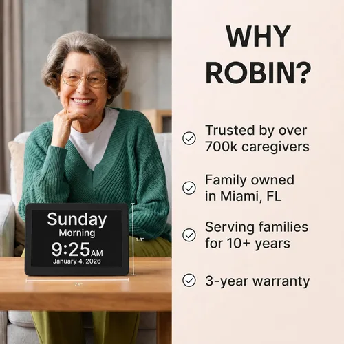 Miniatura 2 de Robin Reloj 2026 con día y fecha para ancianos, relojes para personas mayores, reloj de demencia, calendario digital para ancianos, relojes de noche