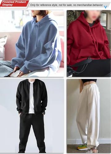 Miniatura 6 de BAWHO Mooie Sweatshirt Fleece Stof Hoodie Gebreide Dikke Dikke Dikke Plus Fleece Mooi Zacht Gevoel Houd EEN Goede Vorm Voor Het Naaien Van