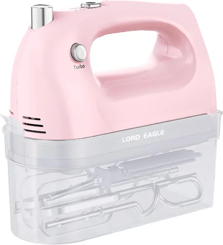 Miniatura 9 de Lord Eagle - Batidora de mano eléctrica de 400 W, batidora de mano de 5 velocidades, 5 accesorios de acero inoxidable para hornear pasteles, huevos