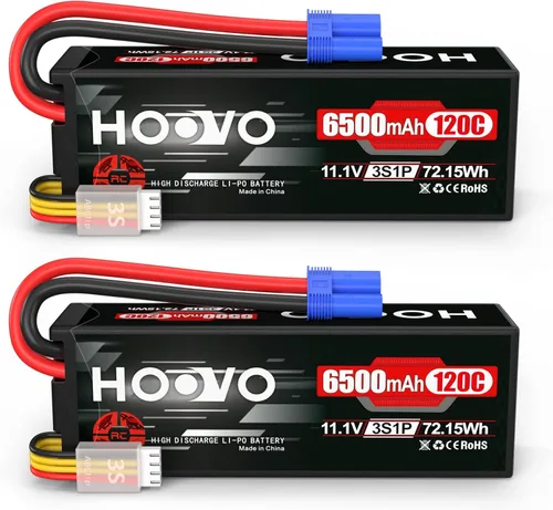 Miniatura 9 de HOOVO 3S 11.1V 80C 5200mAh RC Lipo - Carcasa rígida con conector EC5 para coche a control remoto, barco, camión, heli, avión, UAV, dron, FPV Racing