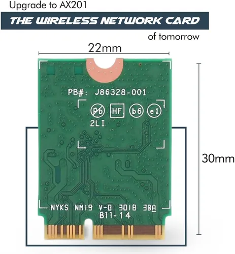 Miniatura 2 de Adaptador WiFi 6 serie Killer AX1650i Adaptador WiFi para juegos Tarjeta WiFi CNVio2 M.2 WiFi de 2.4 Gbps para PC Soporte Bluetooth 5.2