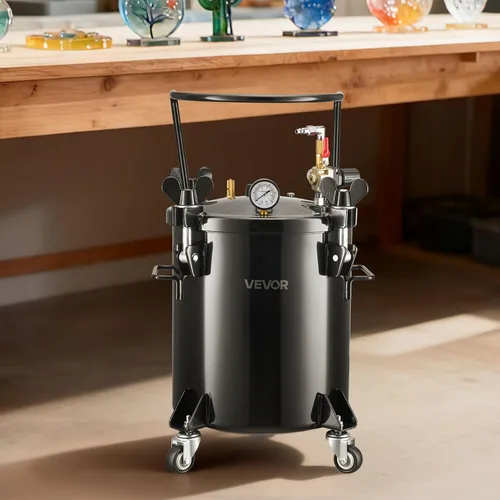 Miniatura 8 de VEVOR Tanque de pintura a presión, 5.3 galones/20 L, olla de presión de acero resistente para herramientas de aire, ollas de presión de pintura