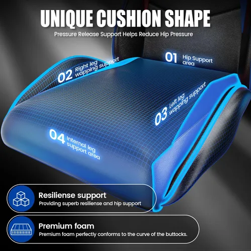 Miniatura 6 de Silla de juegos Bigzzia, silla de juego de computadora con soporte lumbar, sillas de videojuegos cómodas para adultos y niños, silla de jugador