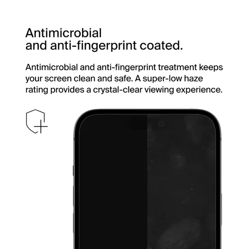 Miniatura 7 de Belkin ScreenForce UltraGlass 2 - Protector de pantalla para iPhone 15 Pro Max, resistente a los arañazos, vidrio probado con dureza 9H con diseño
