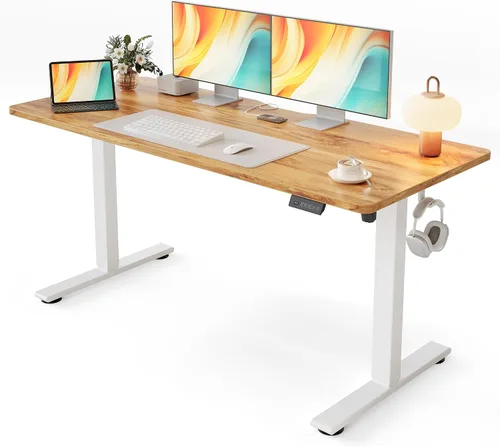 Miniatura 29 de Cubiker Escritorio de Pie de 40 x 24 Pulgadas, Mesa Eléctrica de Oficina en Casa de Altura Ajustable, Escritorio Sit-Stand con Tablero de Empalme