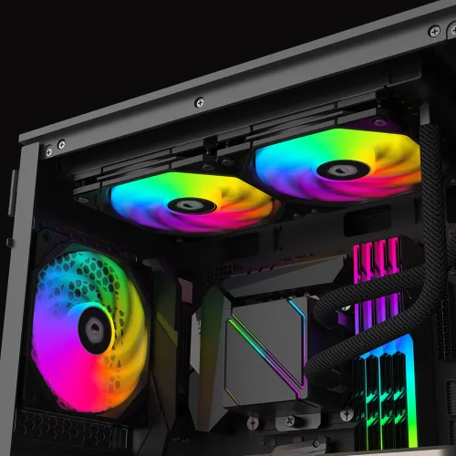 Miniatura 2 de ID-COOLING NO-12015-XT-ARGB Ventilador de caja de 0.591 in de espesor PWM Ventilador ARGB Iluminación para radiador/enfriador de CPU/carcasa
