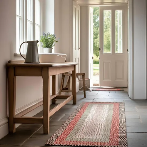 Miniatura 37 de Super Area Rugs Alfombra trenzada azul de 7 x 9 pulgadas, alfombra tejida ovalada para sala de estar, alfombra trenzada de granja, alfombra