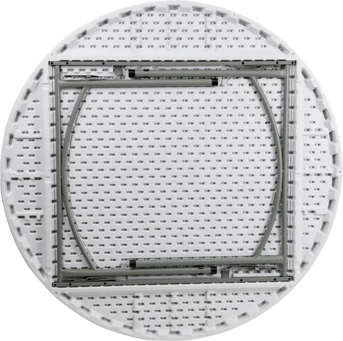Miniatura 11 de Flash Furniture Mesa redonda de plástico plegable de 5 pies para todas las ocasiones para fiestas y ferias, mesa de banquete plegable para eventos