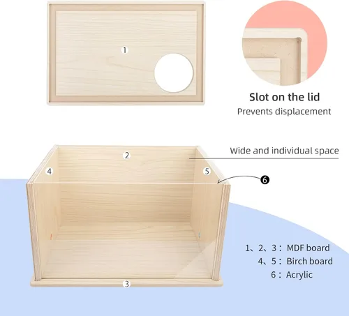 Miniatura 3 de Niteangel Caja de excavación visible para hámsteres sirios, enanos, Roborovski, Campbell, jerbos, ratones, limming, degus u otras mascotas