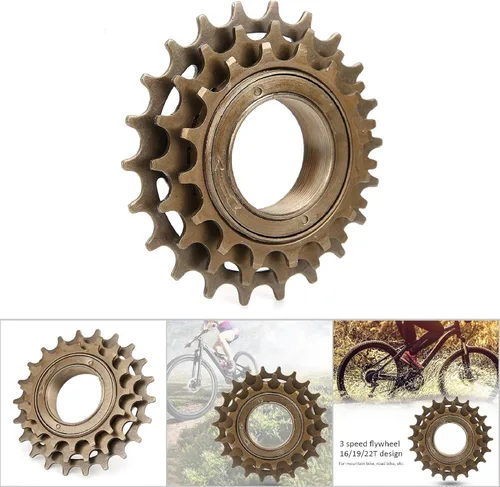 Miniatura 4 de Rueda libre de bicicleta, piñón de volante de casete de 3 velocidades, 16/19/22T, para bicicleta de montaña de carretera, piezas de repuesto