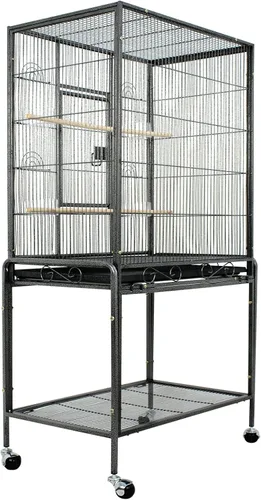 Miniatura 8 de SUPER DEAL Jaula grande de hierro forjado de 53 pulgadas para cacatúas, conure, periquitos, pinzones, Budgie, Lovebird Canary, casa mediana