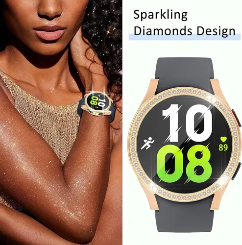 Miniatura 8 de RICHONE Compatible con Samsung Galaxy Watch 5 y Watch 4 y FE 40 mm Protector de pantalla Estuches de strass, Accesorios de cubiertas protectoras