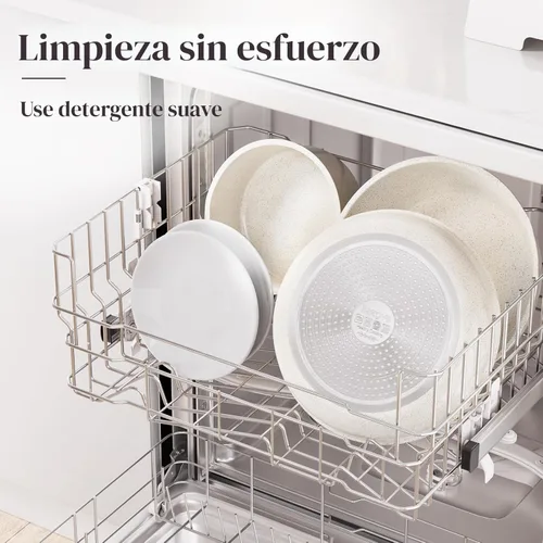 Miniatura 7 de Bazova Juego de utensilios de cocina antiadherentes de cerámica, saludable, no tóxico, juego de ollas y sartenes de 17 piezas, asas extraíbles