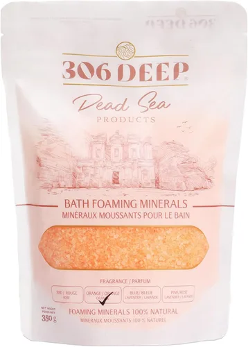 306 sales de baño de aguas muertas profundas minerales espumantes – Mineral grueso naranja del mar muerto para remojar con aceites esenciales de