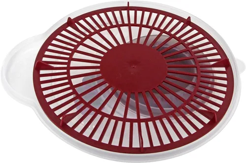 Miniatura 5 de Westmark Germany Centrifugador de ensaladas fácil de usar para secar las verduras y mejorar el sabor de los condimentos, de 10 pulgadas Rojo