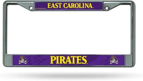 Miniatura 22 de Rico Industries NCAA Premium 12" x 6" Chrome Frame with Plastic Inserts - Car/Truck/SUV Automobile Accessory