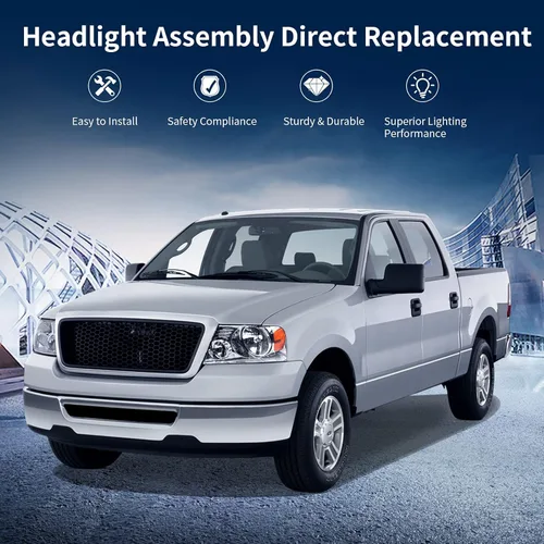 Miniatura 5 de AUTOSAVER88 Conjunto de faros delanteros compatible con Ford F150 F-150 2004 2005 2006 2007 2008 04-08/2006-2008 Lincoln Mark LT, reemplazo de faro