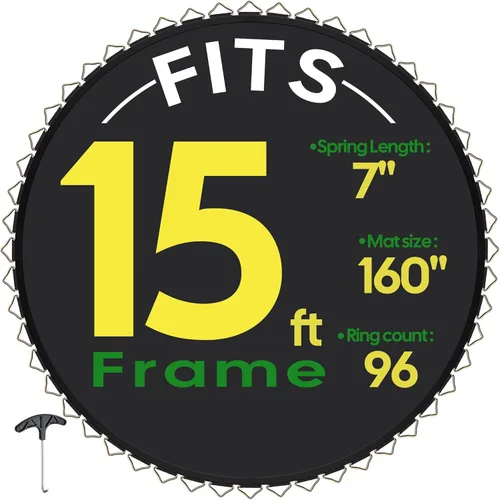 AW Trampoline Mat & Pad Replacement Kit with 96V-Ring Fits 15 ft Trampoline Frame