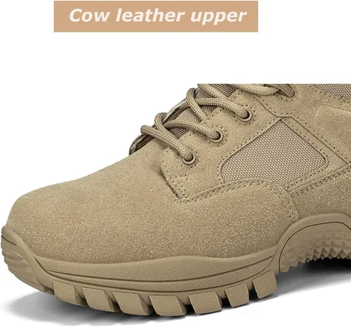 Miniatura 5 de Kervaky Botas tácticas militares para hombre, botas de trabajo, botas de combate, botas de desierto, botas de senderismo, botas de cuero, botas