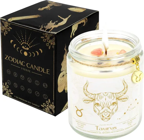Miniatura 13 de Regalo de velas de signo del zodiaco Sagitario, tarro de velas de cristales del signo del zodiaco, astrología con aroma a lavanda, velas de soja