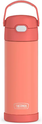 Miniatura 18 de THERMOS FUNTAINER Botella de acero inoxidable con aislamiento al vacío de 16 onzas con tapa ancha de canalón, Rosa Neón