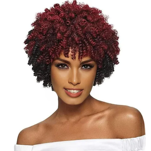 Miniatura 20 de MIMAN - 3 paquetes de trenzas de cabello rizado corto a crochet de 10 pulgadas, extensiones de trenzado sintético de 6 mm para peinado de mohawk