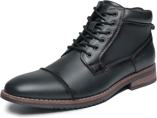Botas de vestir Oxford de cuero para hombre, botas de tobillo Chukka para negocios, trabajo, diario, zapatos para hombres