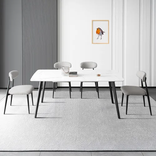 Miniatura 2 de Juego de 2 sillas de comedor, sillas de comedor modernas de mediados de siglo, sillas de cocina y comedor, respaldo curvado con cojín grueso, silla