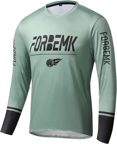 FORBEMK Camisas de ciclismo para hombre, manga larga, secado rápido y absorbe la humedad, para correr, senderismo, ciclismo, camisetas de manga larga