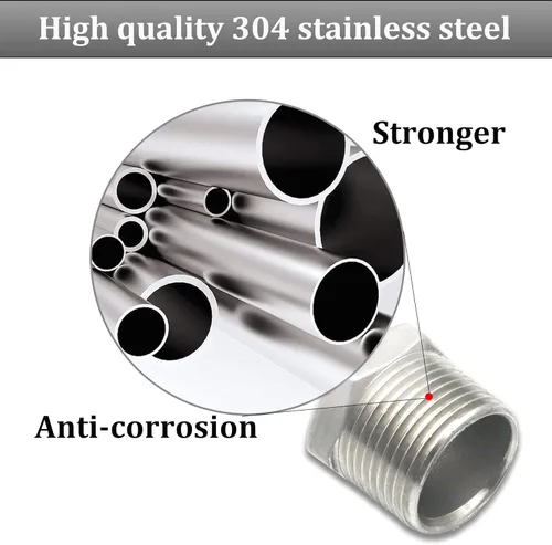 Miniatura 5 de 2 Piezas Buje Hexagonal Reductor, Acero Inoxidable 304 de 1" Macho NPT a 1/2" Hembra NPT (1"MNPT - 1/2"FNPT) Accesorio de Tubería Buje Hexagonal