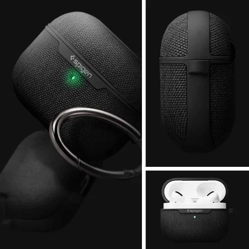 Miniatura 6 de Spigen Urban Fit - Funda para AirPods Pro (2019), funda de tela prémium con mosquetón, color negro