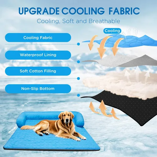Miniatura 2 de Cama refrescante extra grande para perros, tapete refrescante para perros Sofá cama lavable a máquina, funda de manta impermeable y antideslizante