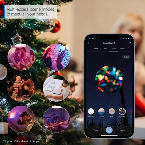 Miniatura 7 de LVWIT Bombillas inteligentes Alexa, BR30 equivalente a 60 W, LED inteligente E26, funciona con Google Assistant, aplicación Smart Life, aplicación