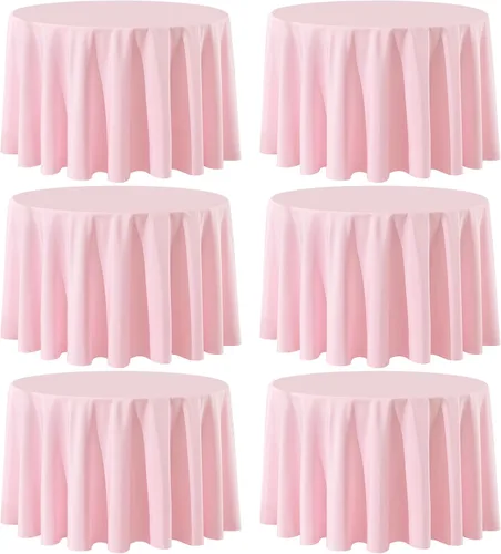 Miniatura 9 de Paquete de 2 manteles redondos de 90 pulgadas, manteles lavables de poliéster de lino decorativo para la mesa del comedor, banquetes, fiestas