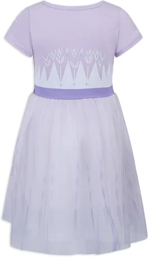 Miniatura 6 de Disney Vestido de Frozen para niñas, vestido de princesa Elsa copo de nieve, blancorosalila