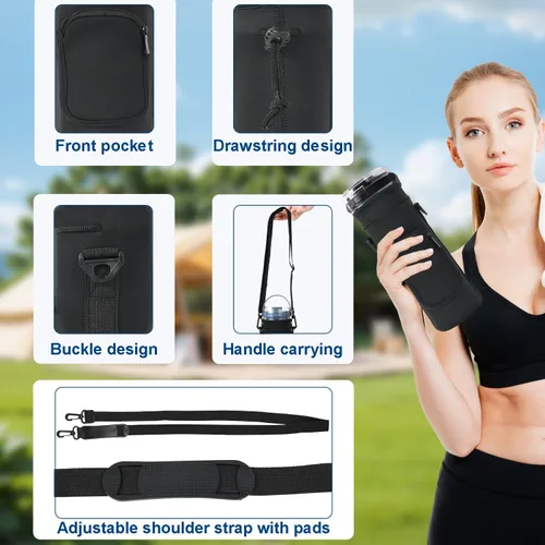 Miniatura 5 de Funda de almacenamiento para licuadora portátil Ninja Blast con correa para el hombro y bolsillo para accesorios Compatible con Ninja Negro