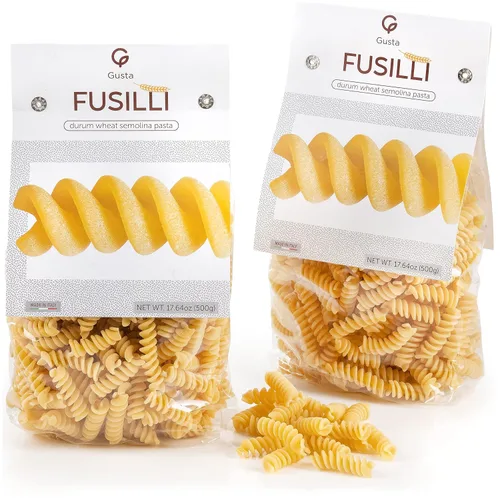 Miniatura 10 de Gusta Penne Rigate Pasta italiana de primera calidad de Italia - Pasta orgánica "Al Dente" de sémola de trigo duro, pasta gourmet y sin OMG