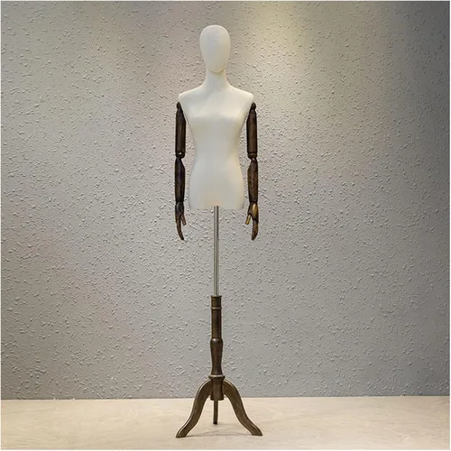 Cuerpo de maniquí femenino, altura ajustable de 47.2 a 82.6 pulgadas, forma de vestido de torso de costura con soporte de trípode para exhibición de