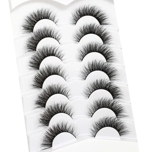 Miniatura 549 de Pooplunch - Pestañas postizas finas de visón sintético, estilo ojo de gato, naturales, cruzadas, tipo racimo, efecto 8D de volumen, tiras