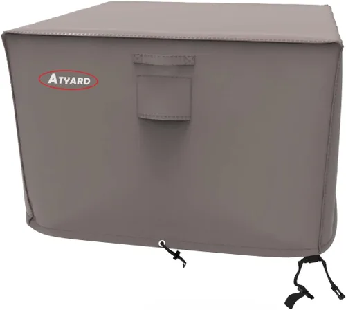 Miniatura 12 de Atyard Cubierta cuadrada para fogata de gas, 36 pulgadas de largo x 36 pulgadas de ancho x 24 pulgadas de alto, impermeable, resistente al viento