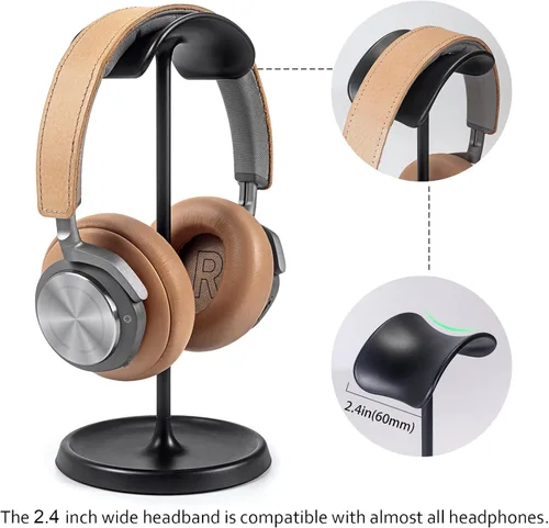 Miniatura 4 de Soporte para auriculares, Soporte curvo para auriculares con bandeja de almacenamiento, Soporte pesado para auriculares de juegos para AirPods Max