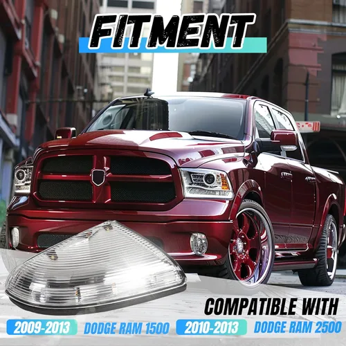 Miniatura 2 de ECOTRIC Luz de Charco de Señal de Giro del Espejo Izquierdo Compatible con Dodge Ram 1500 2009-2013 y 2500 2010-2013 LH Cubierta de Carcasa