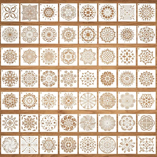 Miniatura 7 de 16 plantillas reutilizables (6 x 6 pulgadas), plantillas de mandala, plantillas de pintura de puntos de mandala, plantillas para bricolaje, pintura