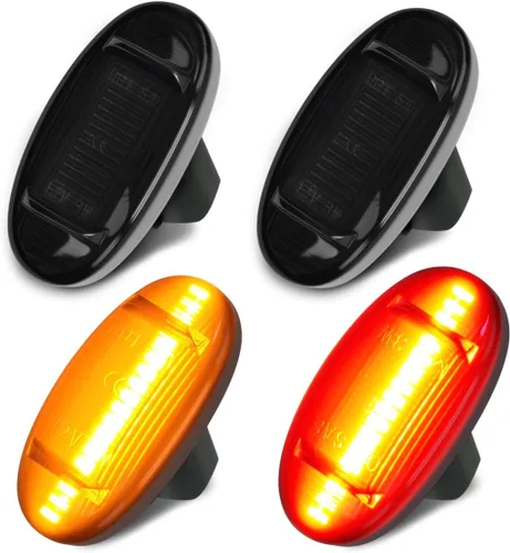 D-Lumina Juego de 4 luces LED laterales ámbar y rojo para Fo-rd F250 F350 F450 F550 Super Duty 2011-2022 marcadores laterales de guardabarros de